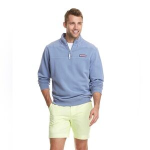 vineyard vines Men’s XS Heather Blue Garment-Dyed Shep 1/4 Zip Sweatshirt